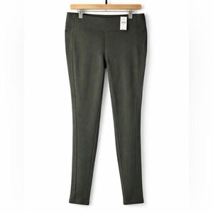 LOFT Slim Pull-On Pants - Size M - Dark Olive Green